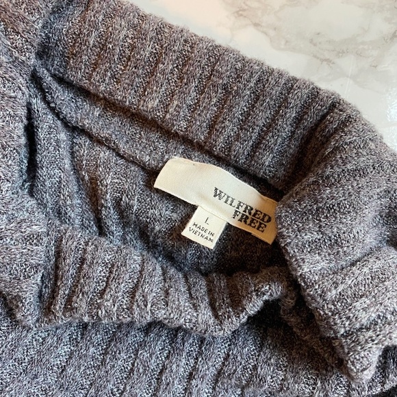Aritzia Wilfred Free Grey Ribbed Dress Size Large - Picture 3 of 3